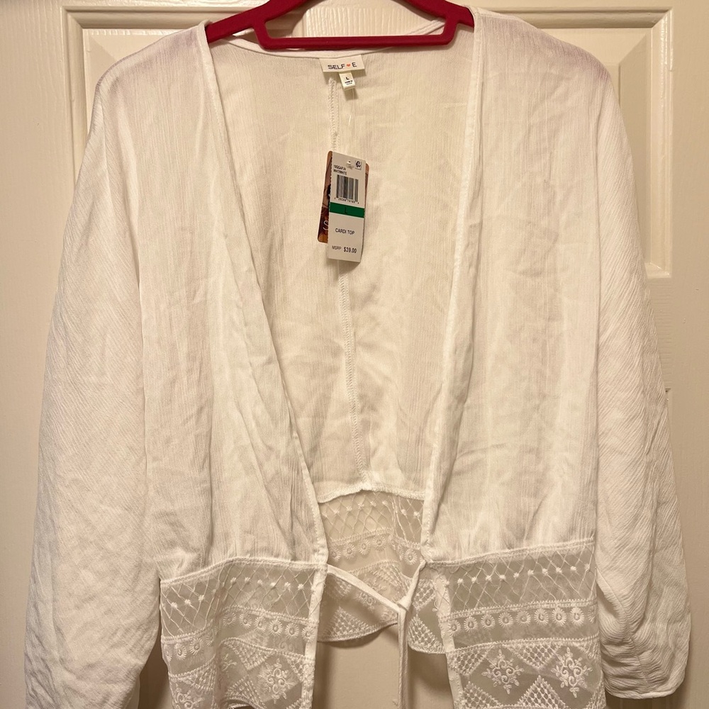 Sugar and Diamonds White Lace Cardi Top